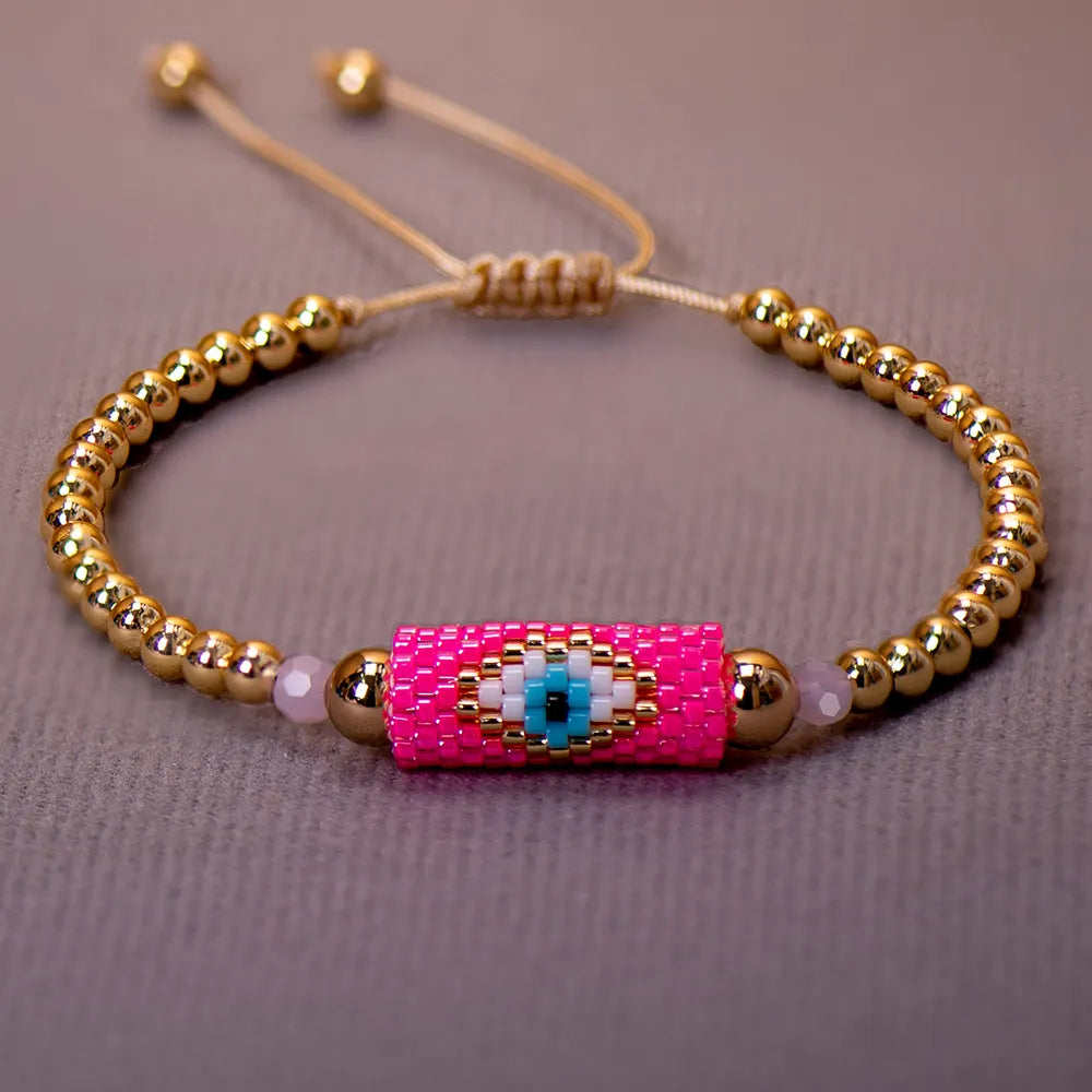 Boho Miyuki Bead Evil Eye Bracelet