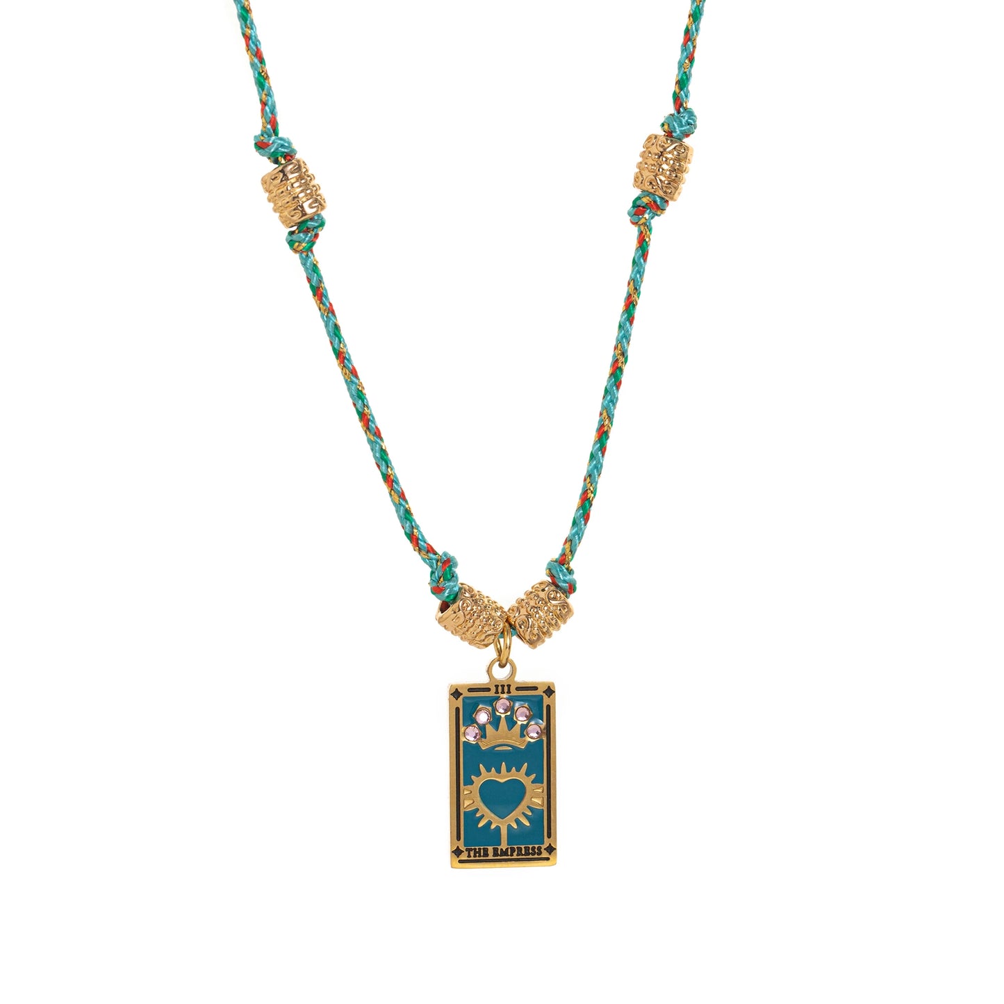 Cotton Rope Tarot Card Pendant Necklace