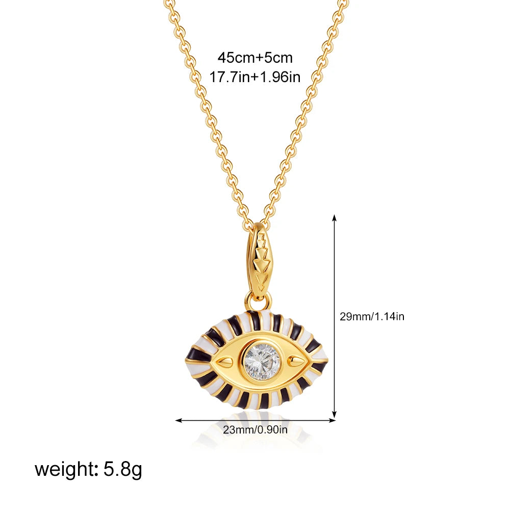 Vintage Colourful Evil Eye Pendant Necklace