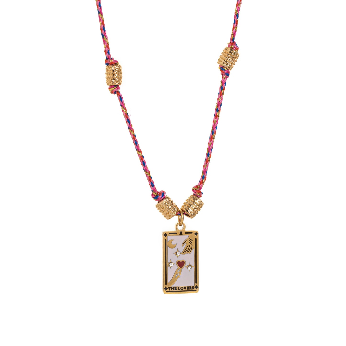 Cotton Rope Tarot Card Pendant Necklace