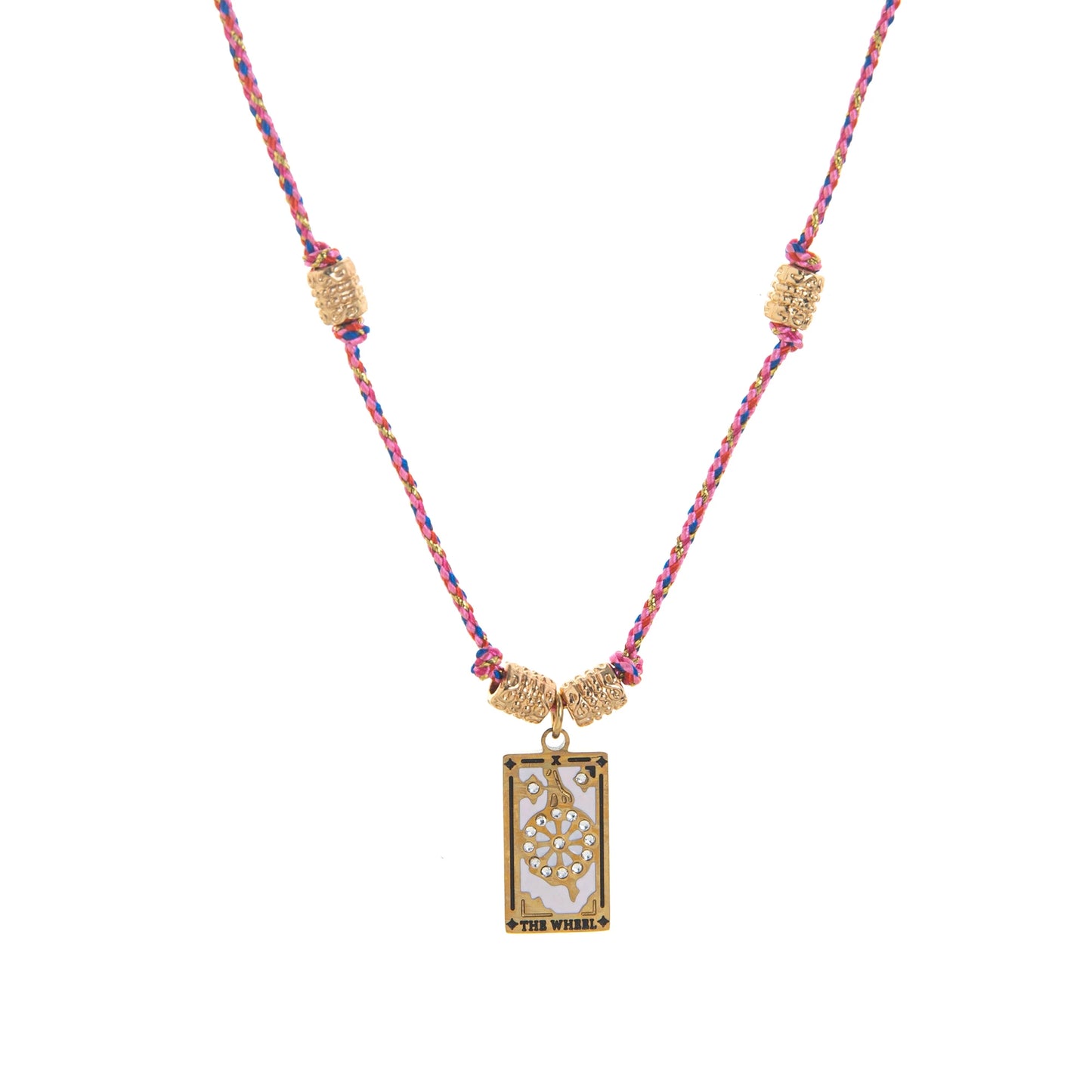 Cotton Rope Tarot Card Pendant Necklace