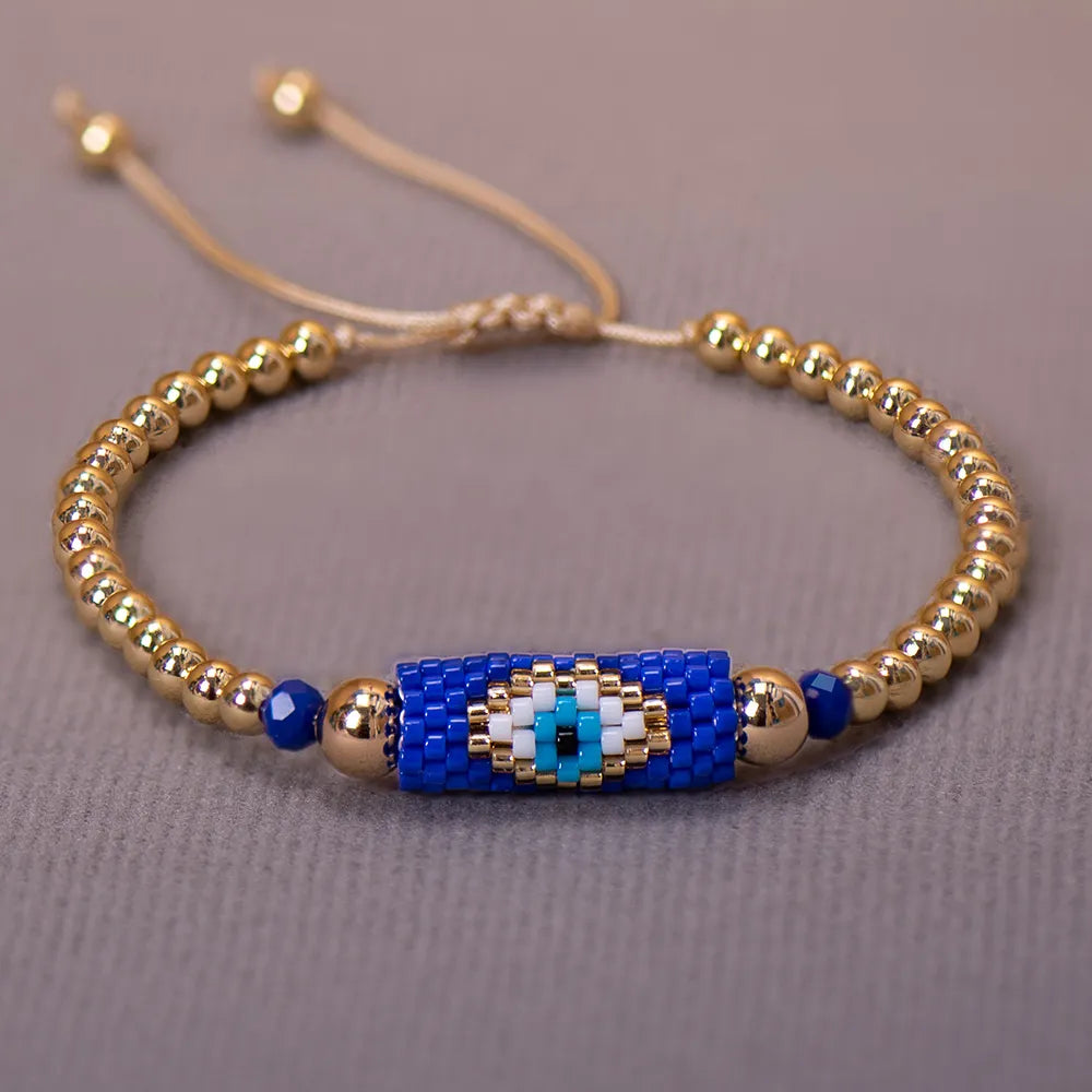 Boho Miyuki Bead Evil Eye Bracelet