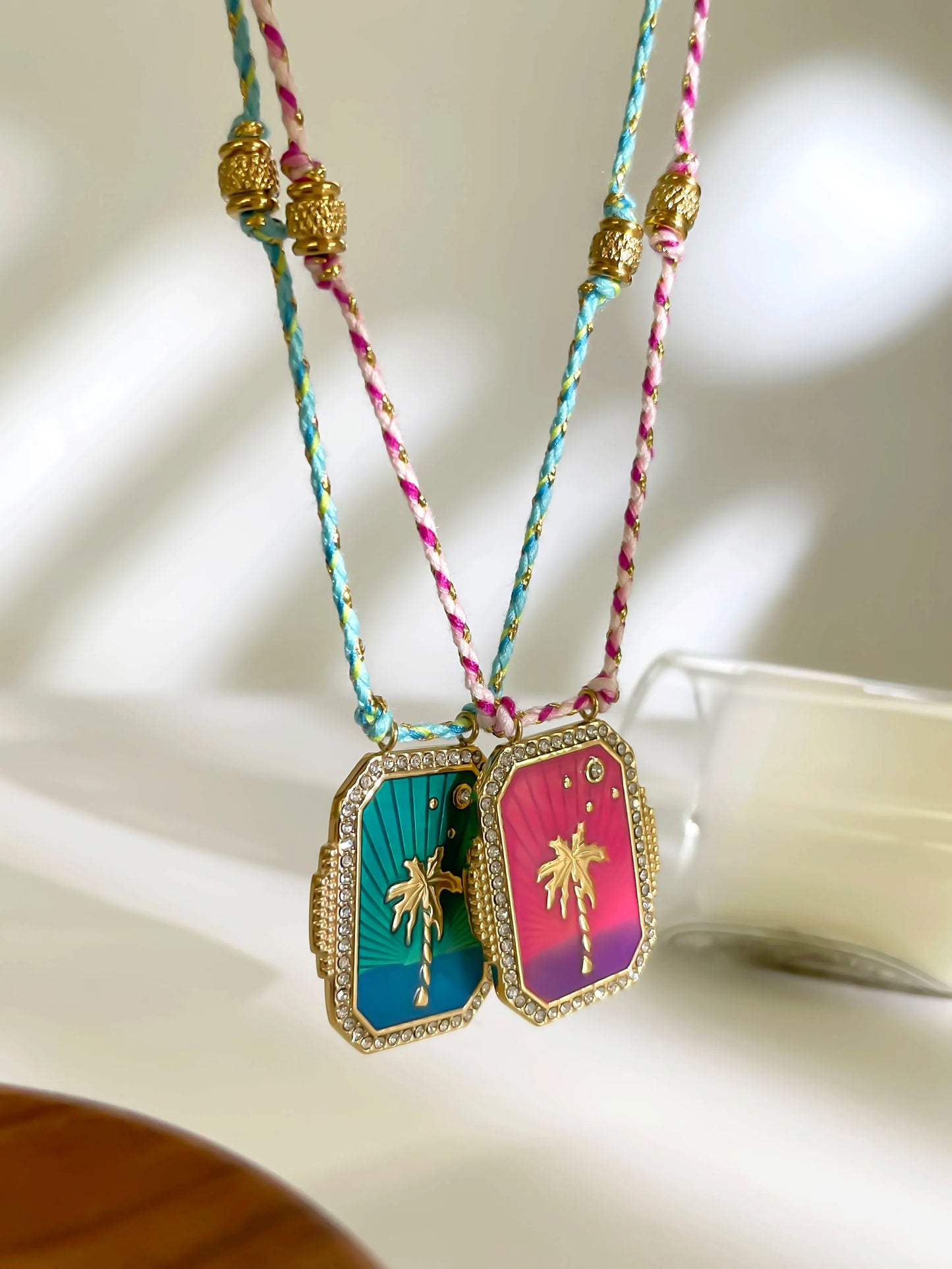 Coconut Palm Tree Pendant Necklace