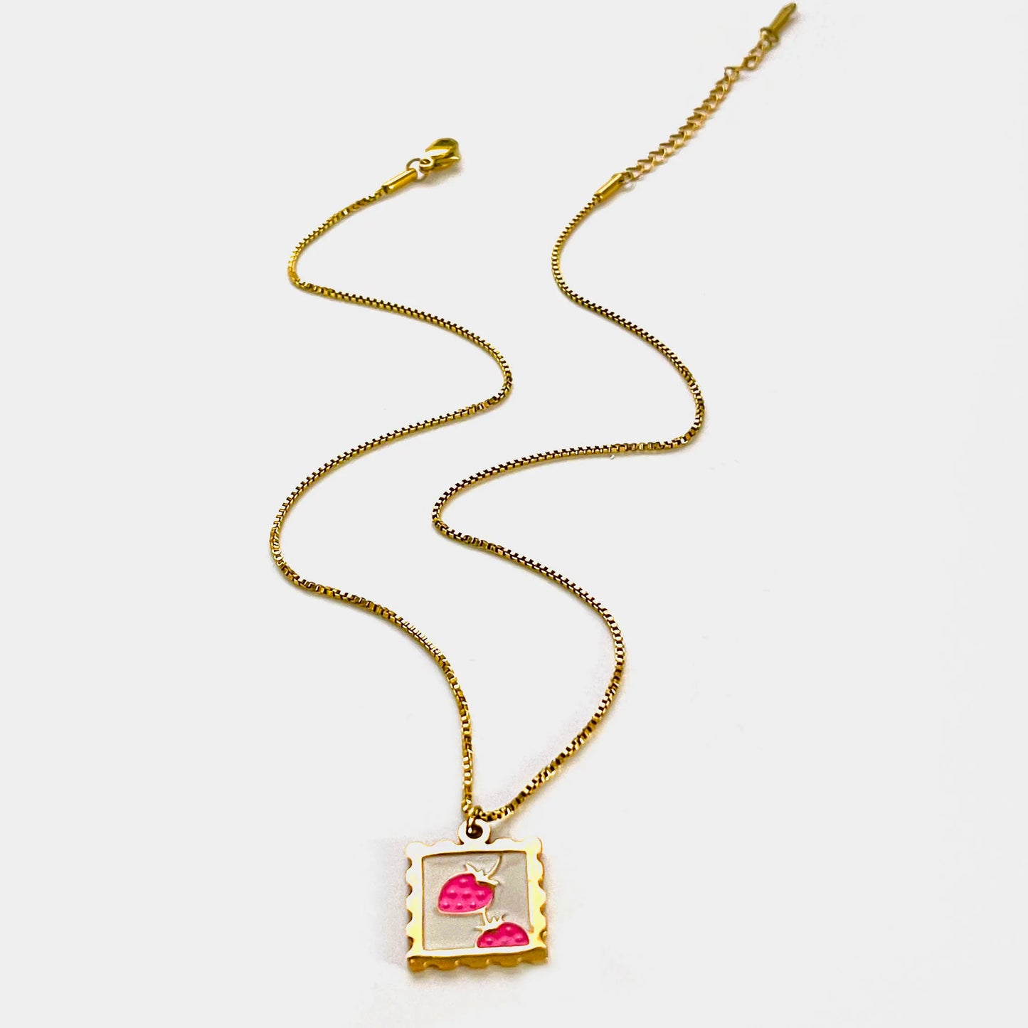 Fruit Square Pendant Necklace