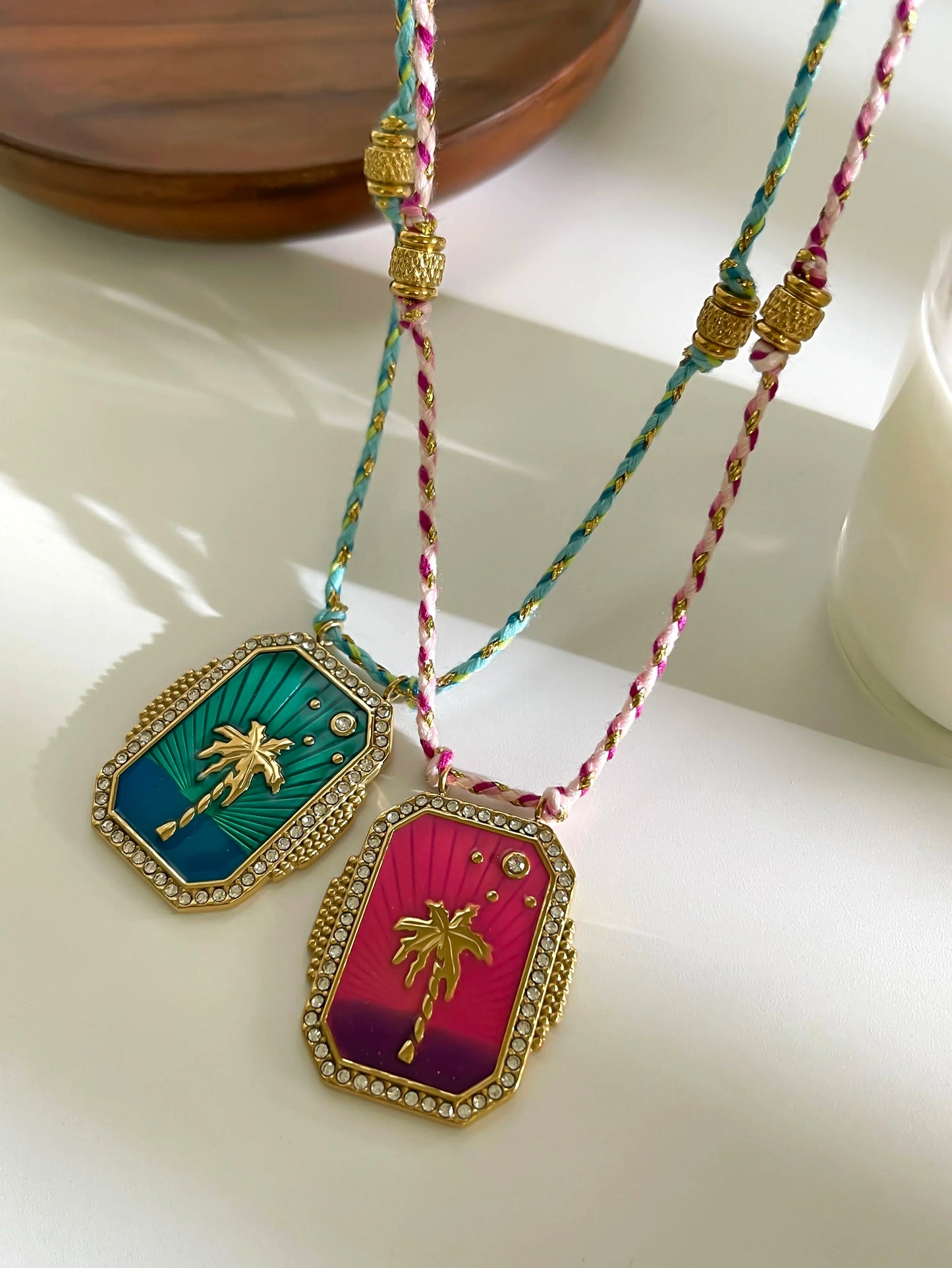 Coconut Palm Tree Pendant Necklace