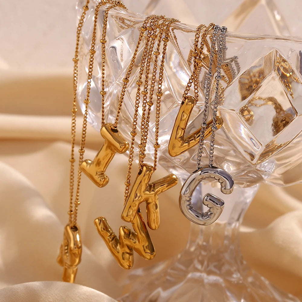 Balloon Letter Pendant Necklace