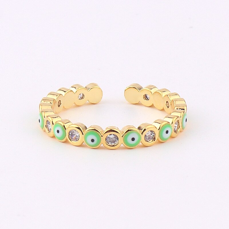 Evil Eye Zircon & Enamel Micro Ring