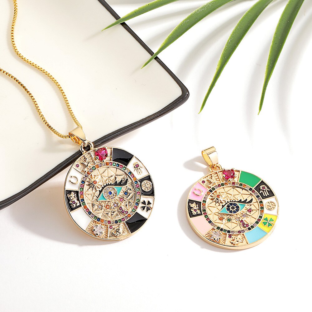 Multi-Element Evil Eye Pendant Necklace