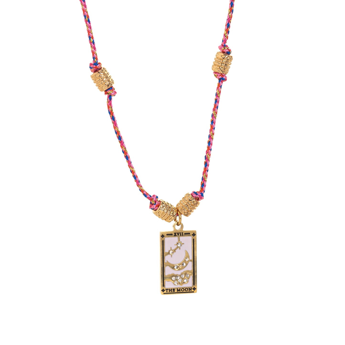 Cotton Rope Tarot Card Pendant Necklace
