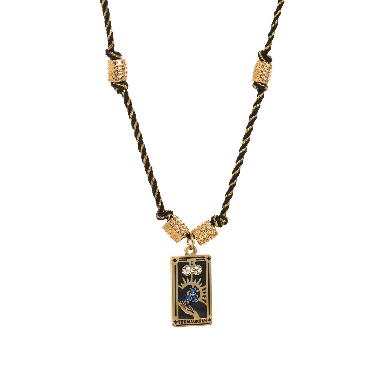 Cotton Rope Tarot Card Pendant Necklace