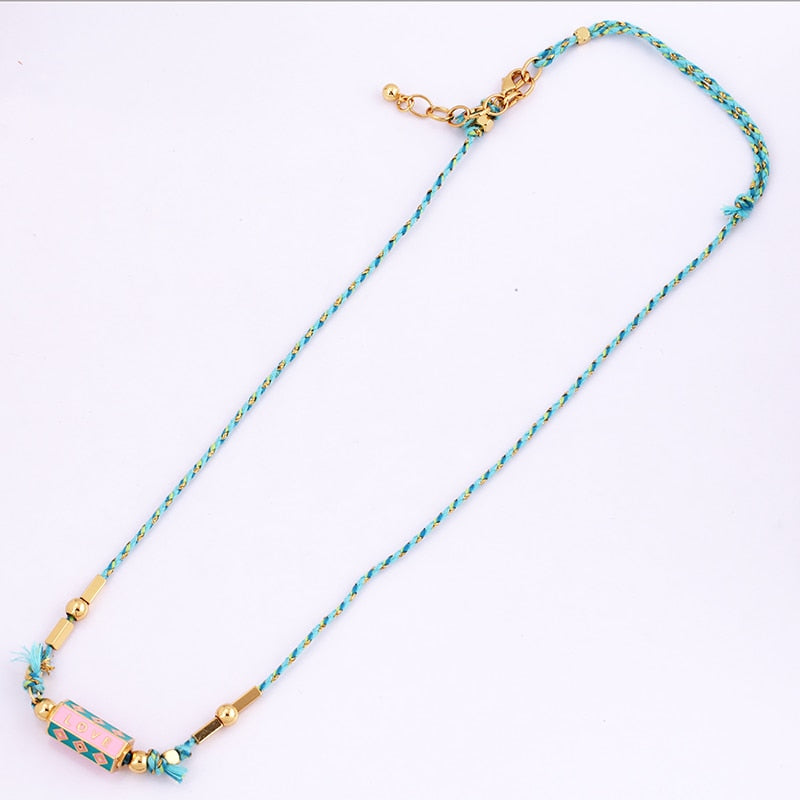 Bohemia Barrel Pendant Necklace