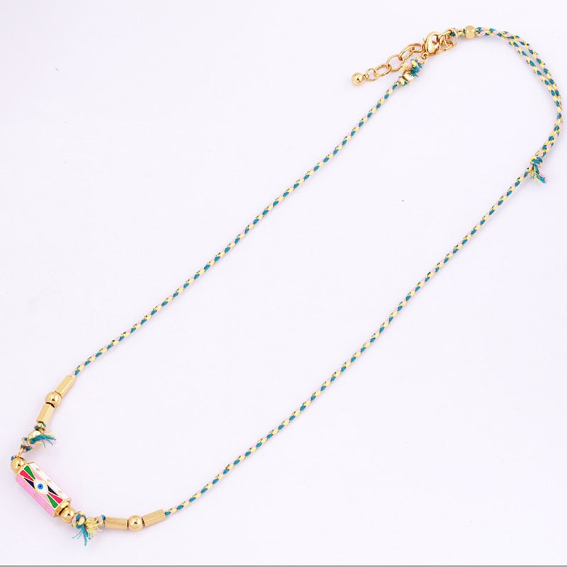 Bohemia Barrel Pendant Necklace