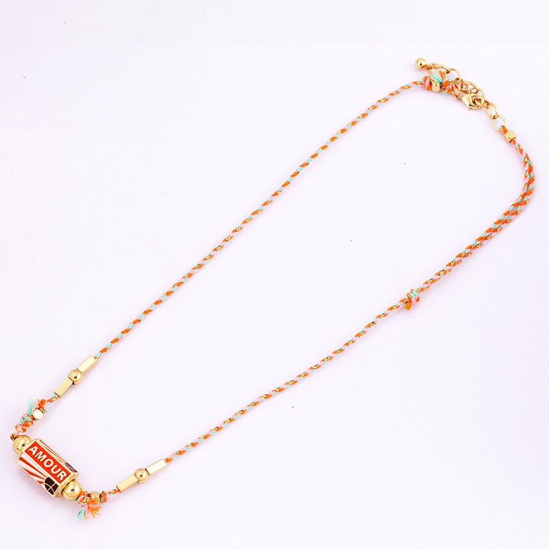 Bohemia Barrel Pendant Necklace