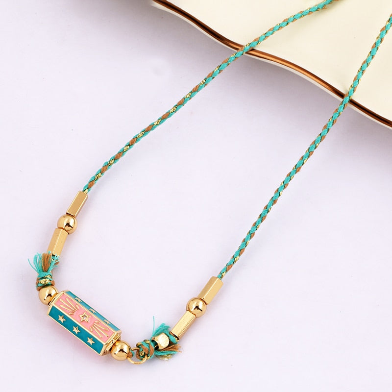 Bohemia Barrel Pendant Necklace