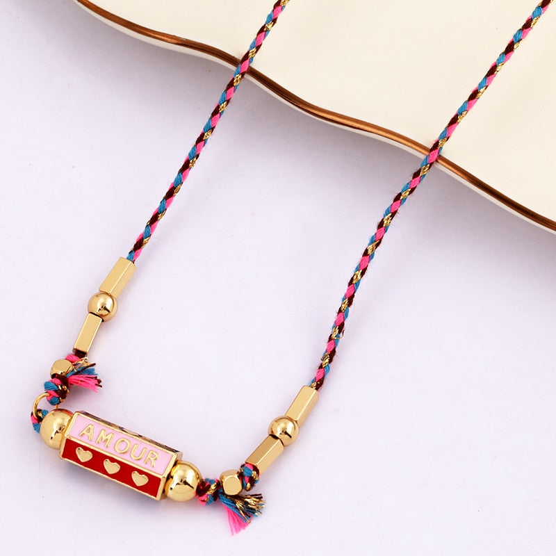 Bohemia Barrel Pendant Necklace