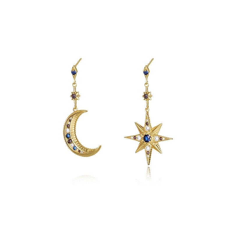 Star on sale moon earrings