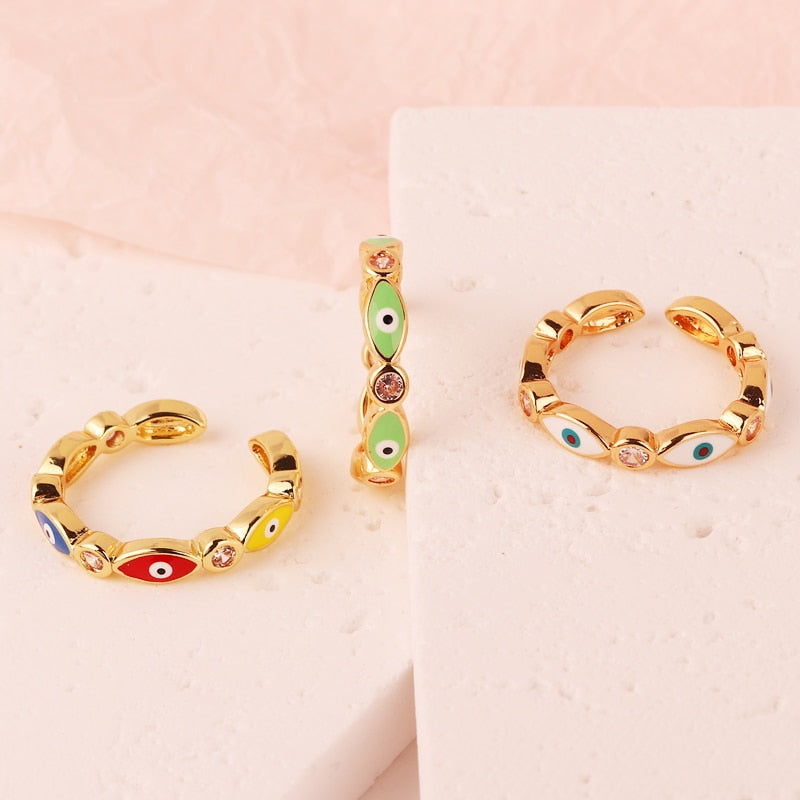 Mini Evil Eye Rainbow Ring