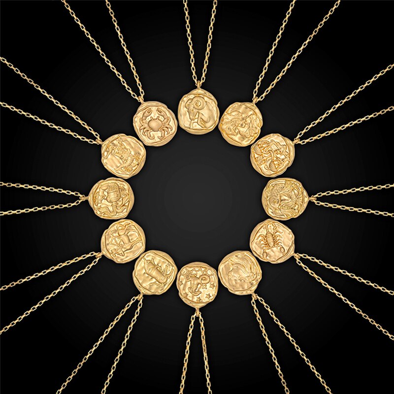 Vintage Zodiac Disc Necklace