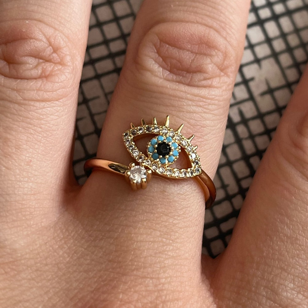 Evil Eye Zircon Ring