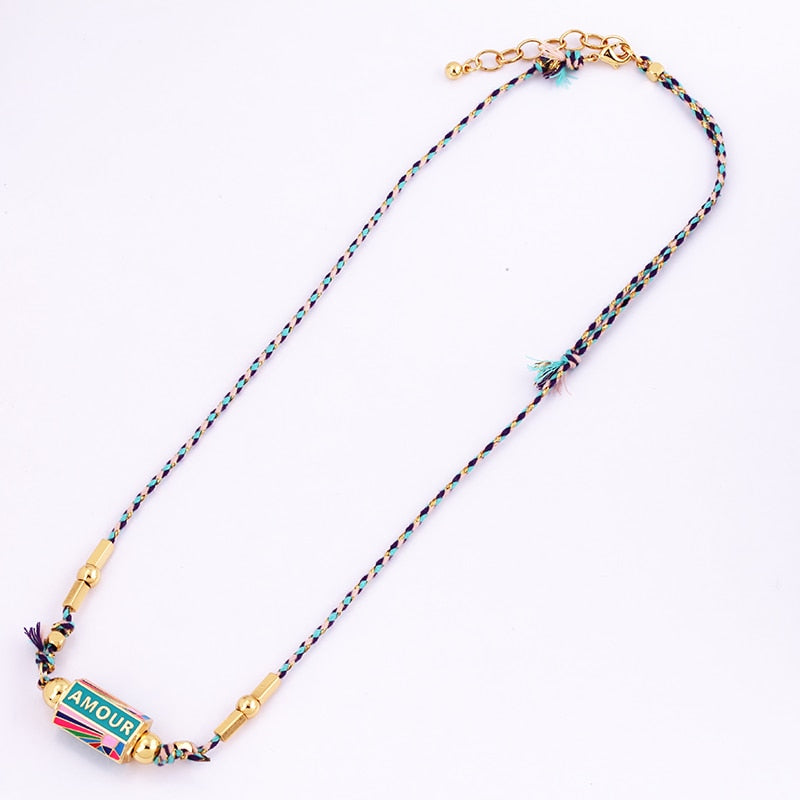 Bohemia Barrel Pendant Necklace