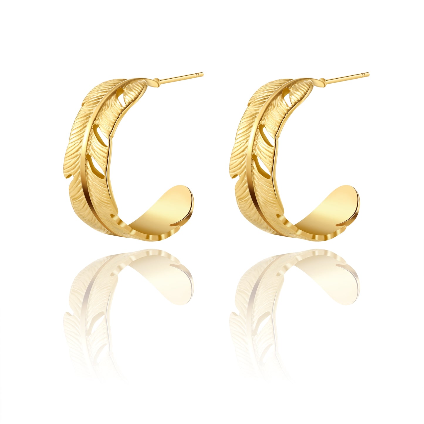 Feather Hoop Earrings