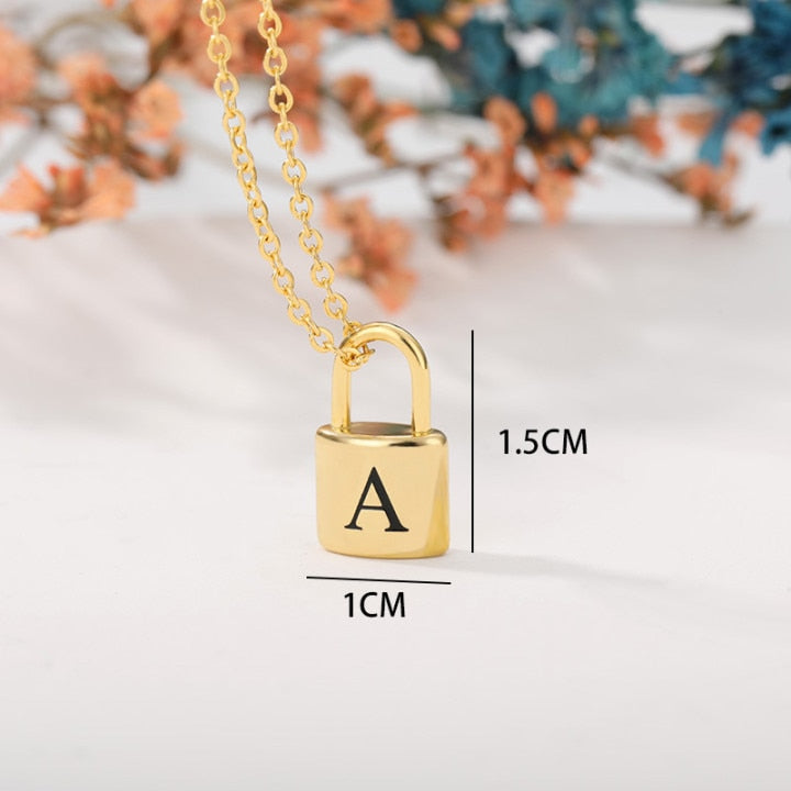 Padlock Initial Pendant Necklace