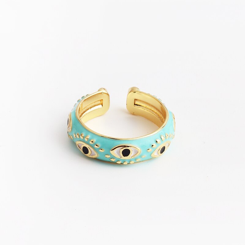 Enamel Evil Eye Stud Rings