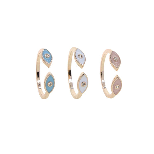 Evil Eye Duo Enamel Ring