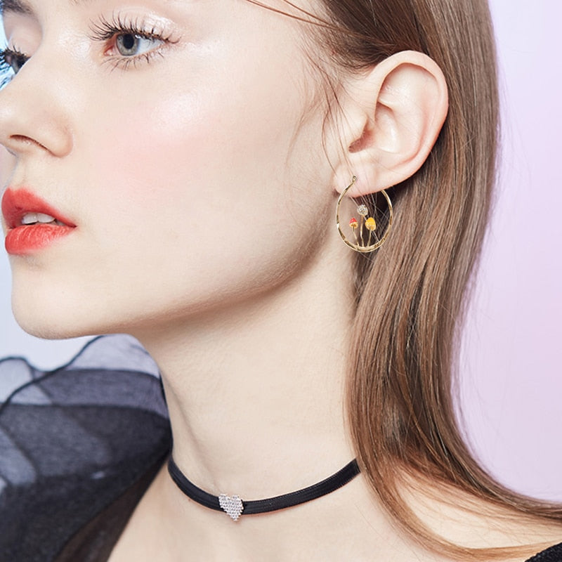 Shroom Hoop Earrings