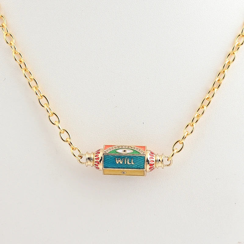 Vintage Barrel Pendant Necklace