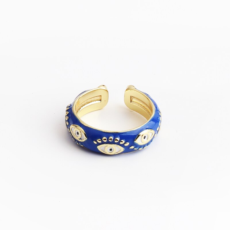 Enamel Evil Eye Stud Rings