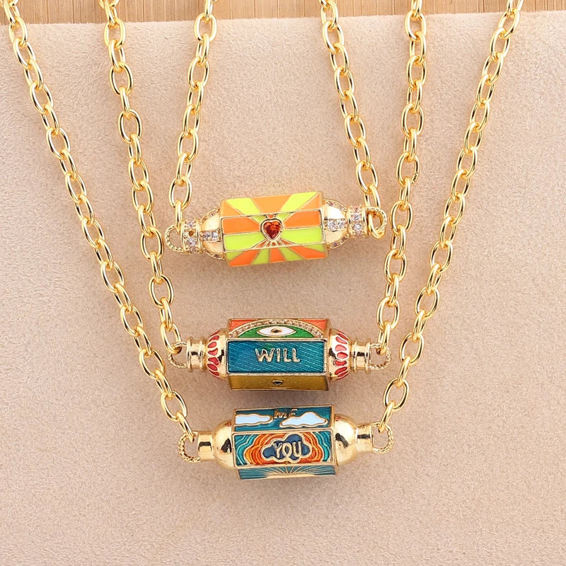 Vintage Barrel Pendant Necklace