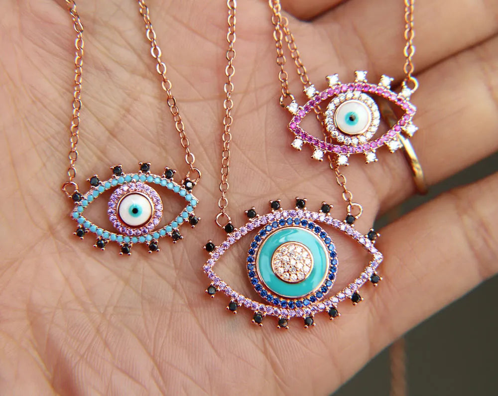 Pink Evil Eye Necklace