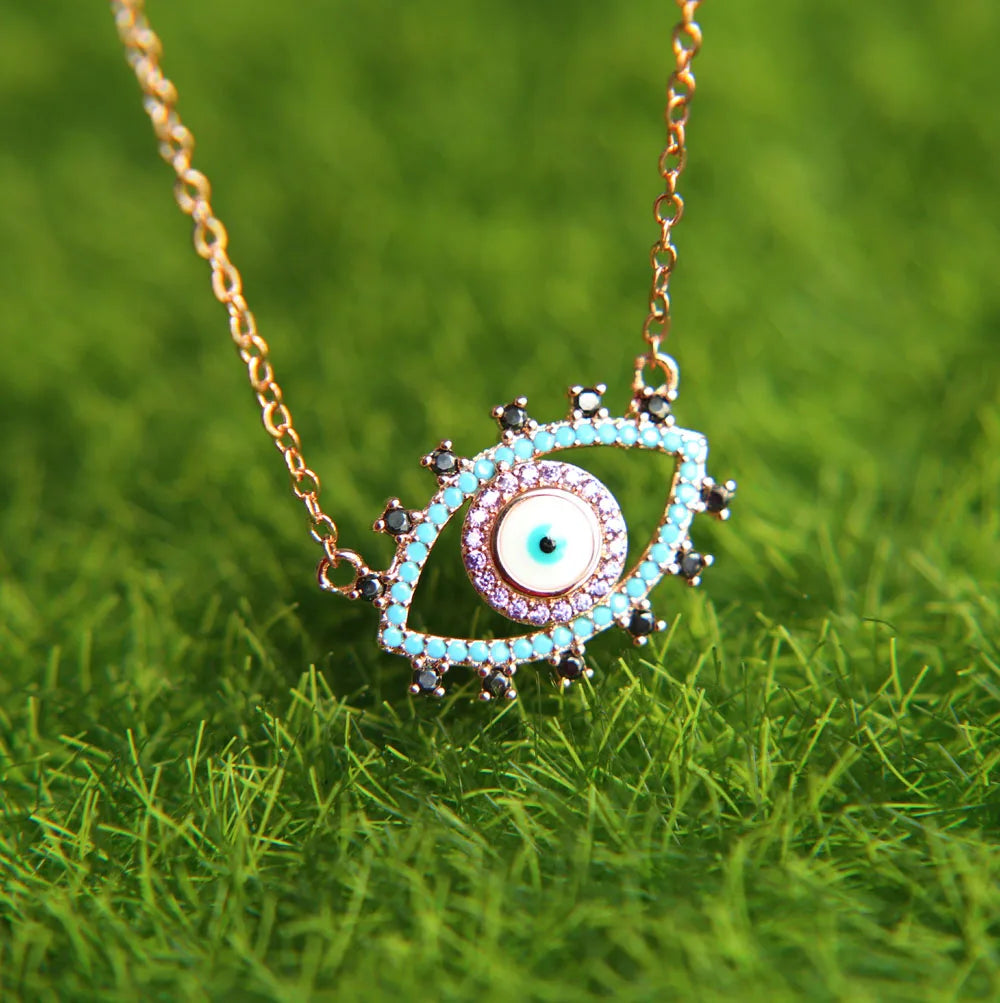 Pink Evil Eye Necklace