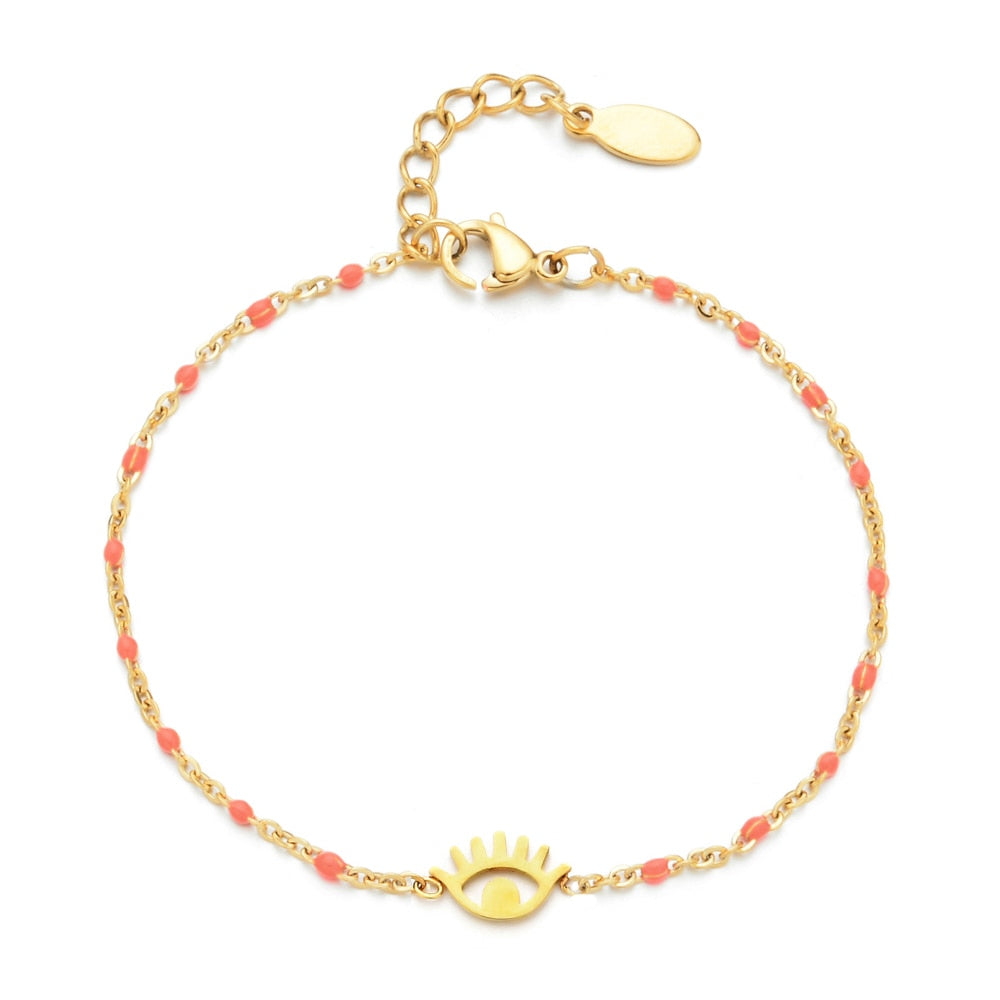 Dainty Evil Eye Charm Bracelet