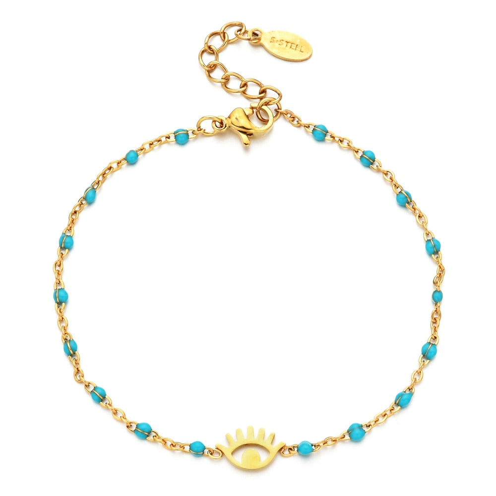 Dainty Evil Eye Charm Bracelet