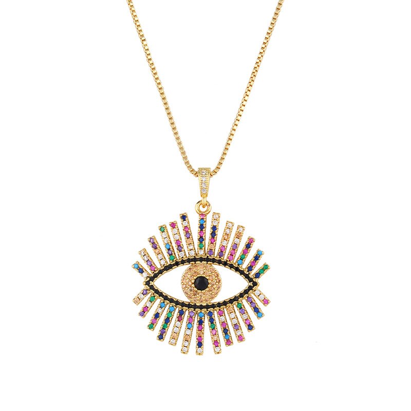 Delicate Zirconia Evil Eye Necklace