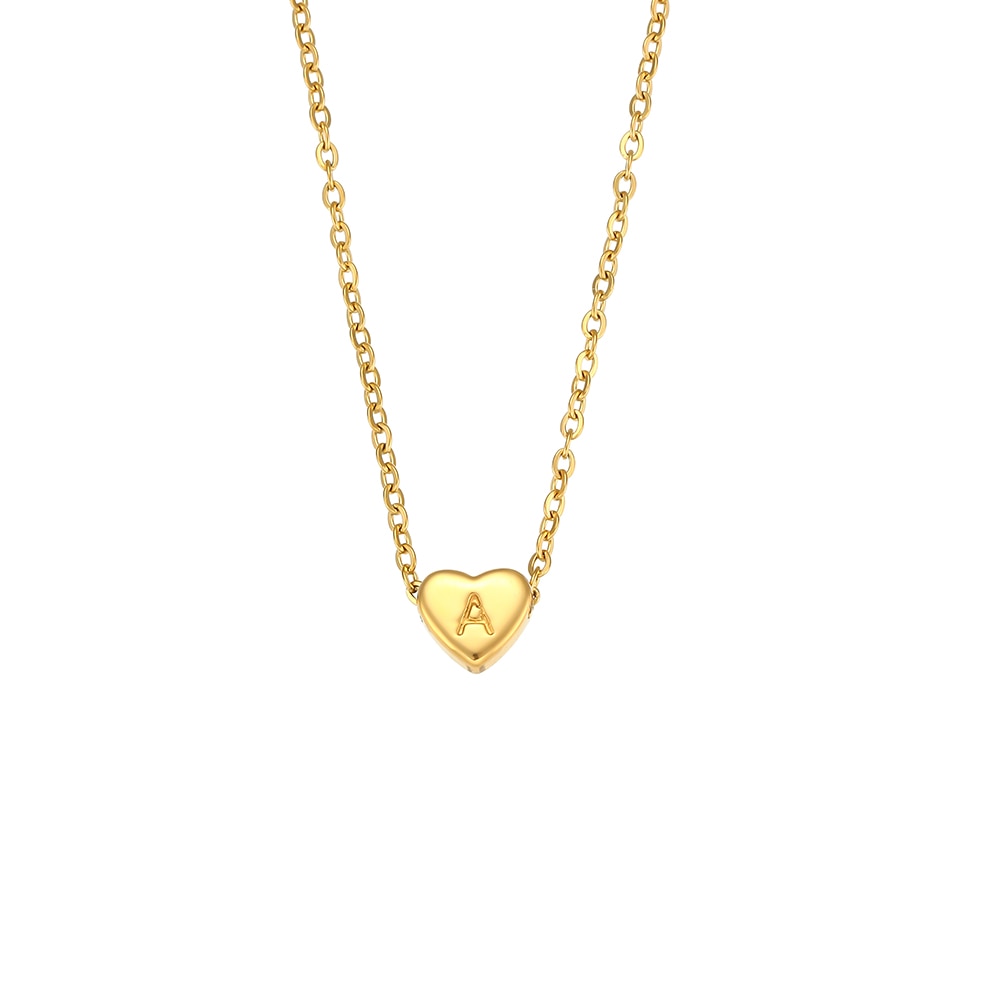 The Lustrous Love - Dainty Heart Initial Necklace NEW FAST DELIVERY -  FRANDELS