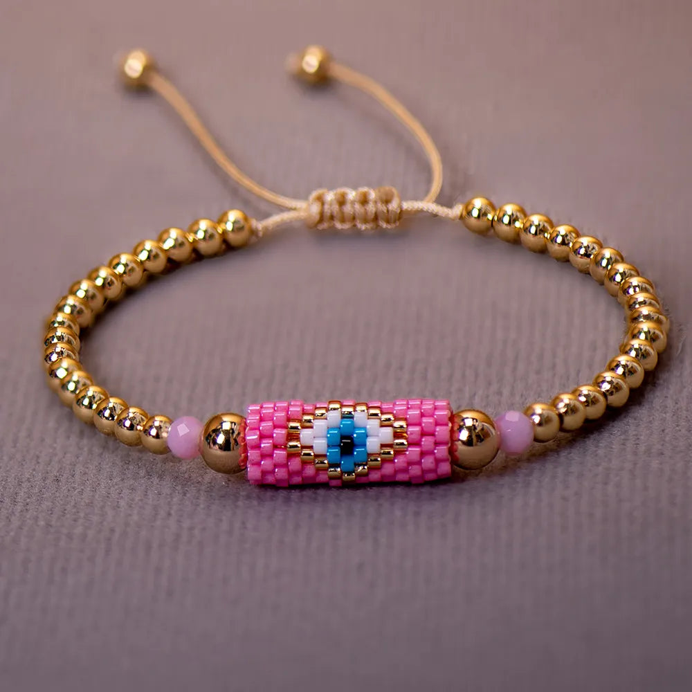 Boho Miyuki Bead Evil Eye Bracelet