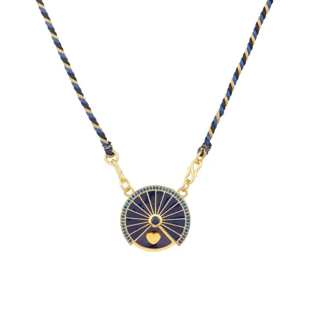 Lucky Tarot Coin Braided Rope Chain Necklace