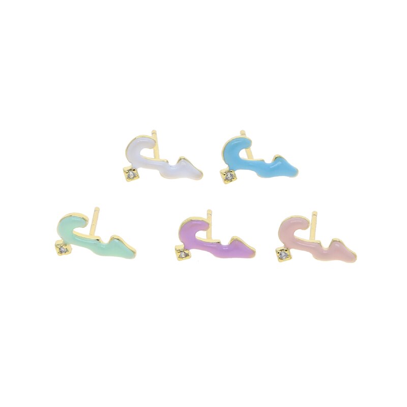 Pastel Enamel Arabic Love Studs