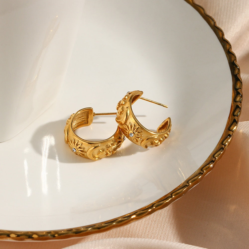 Celestial Chunky Hoop Earrings