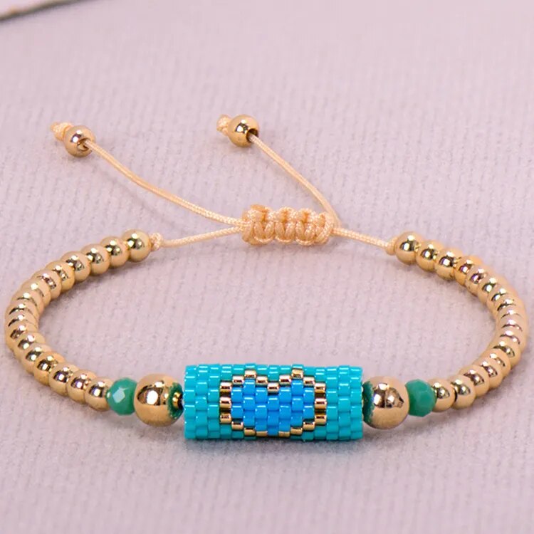 Love Heart Beaded String Bracelet