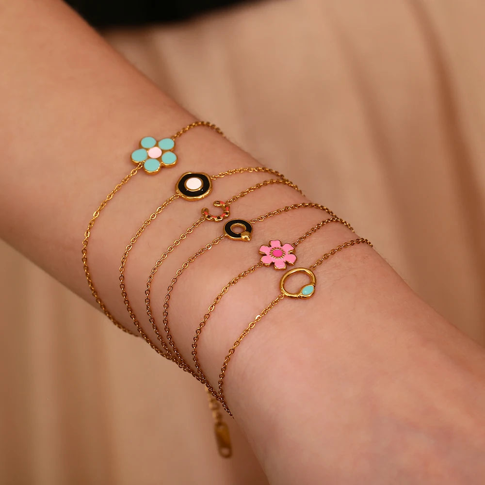 Dainty Enamel Charm Bracelets