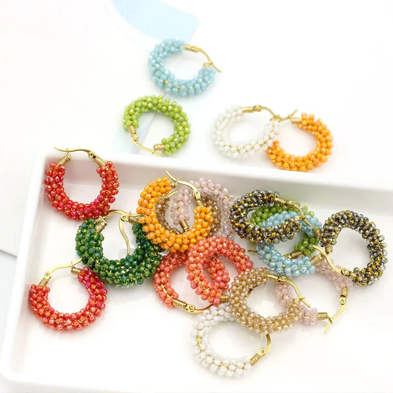 Beaded Hoop Earrings