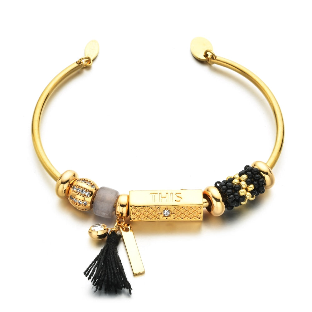 Bohemia Tassel Cuff Bangle