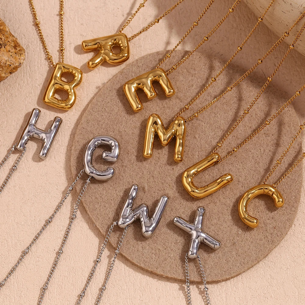 Balloon Letter Pendant Necklace