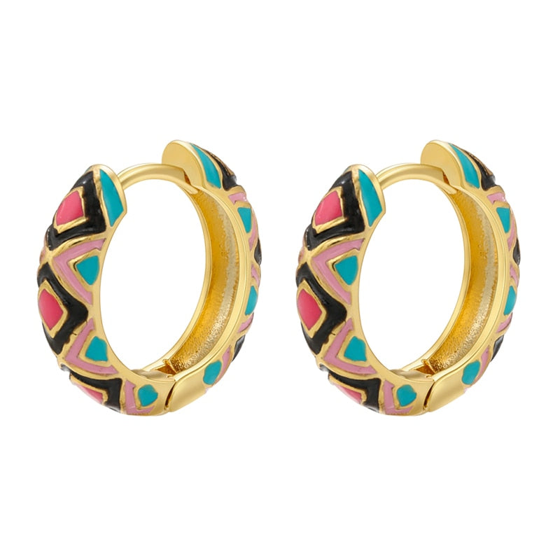 Geometric Huggie Hoop Earrings