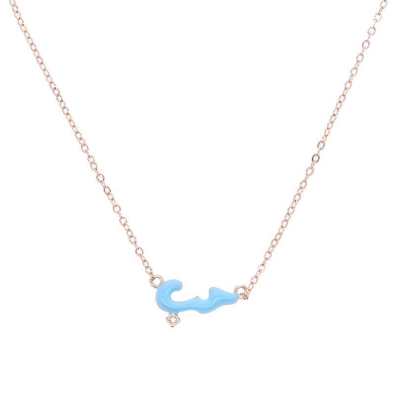 Micro Pastel Enamel Arabic 'Love' Necklace