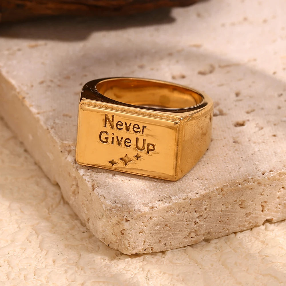 Never Give Up Ring